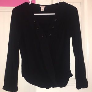 Mossimo black cross tie top